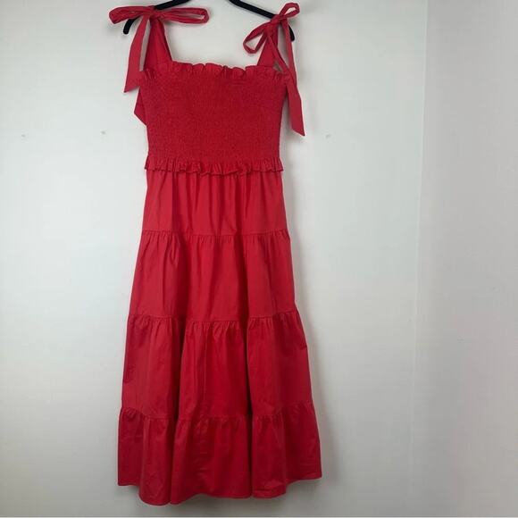 Tuckernuck Red Midi Dress with Bow Straps - Picture 1 of 6